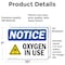 Signmission Oxygen In Use Sign With Symbol, 10 in W x Rectangle, Vinyl Decal OS-2PACK-NS-D-710-L-17097 - alternate 5